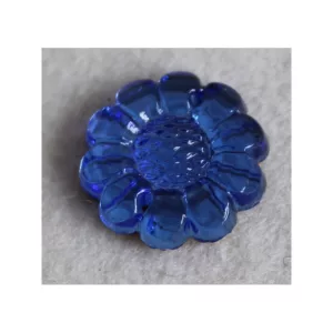 cabochon grande fleur bleu