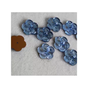 cabochon fleur bleue grise