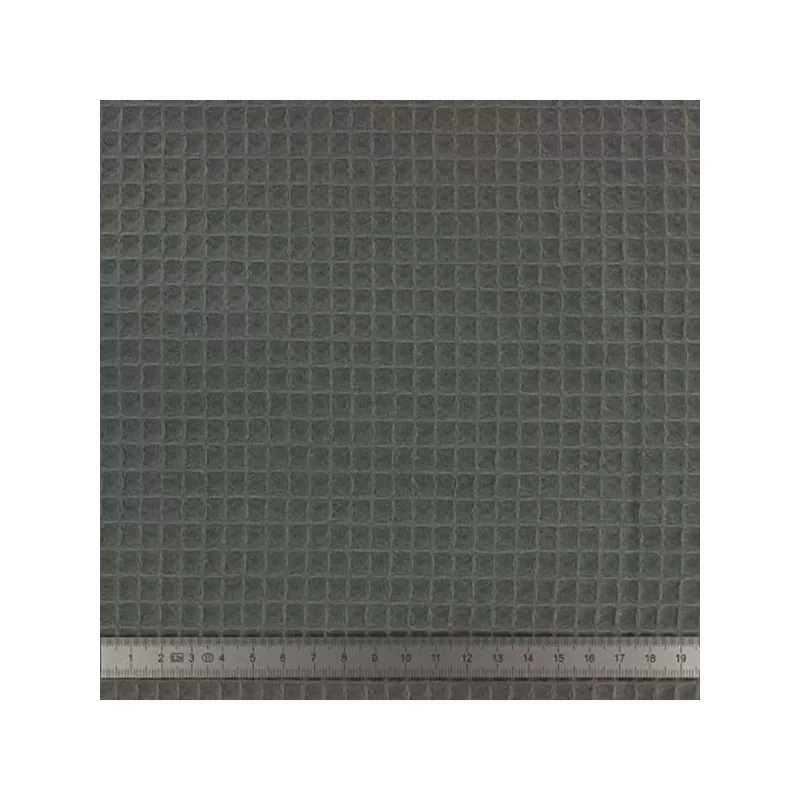 Dark Grey Organic Waffle Fabric