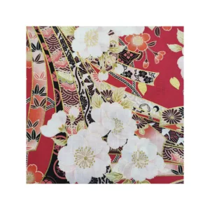 tissu japonnais 1100 noeud fond rouge