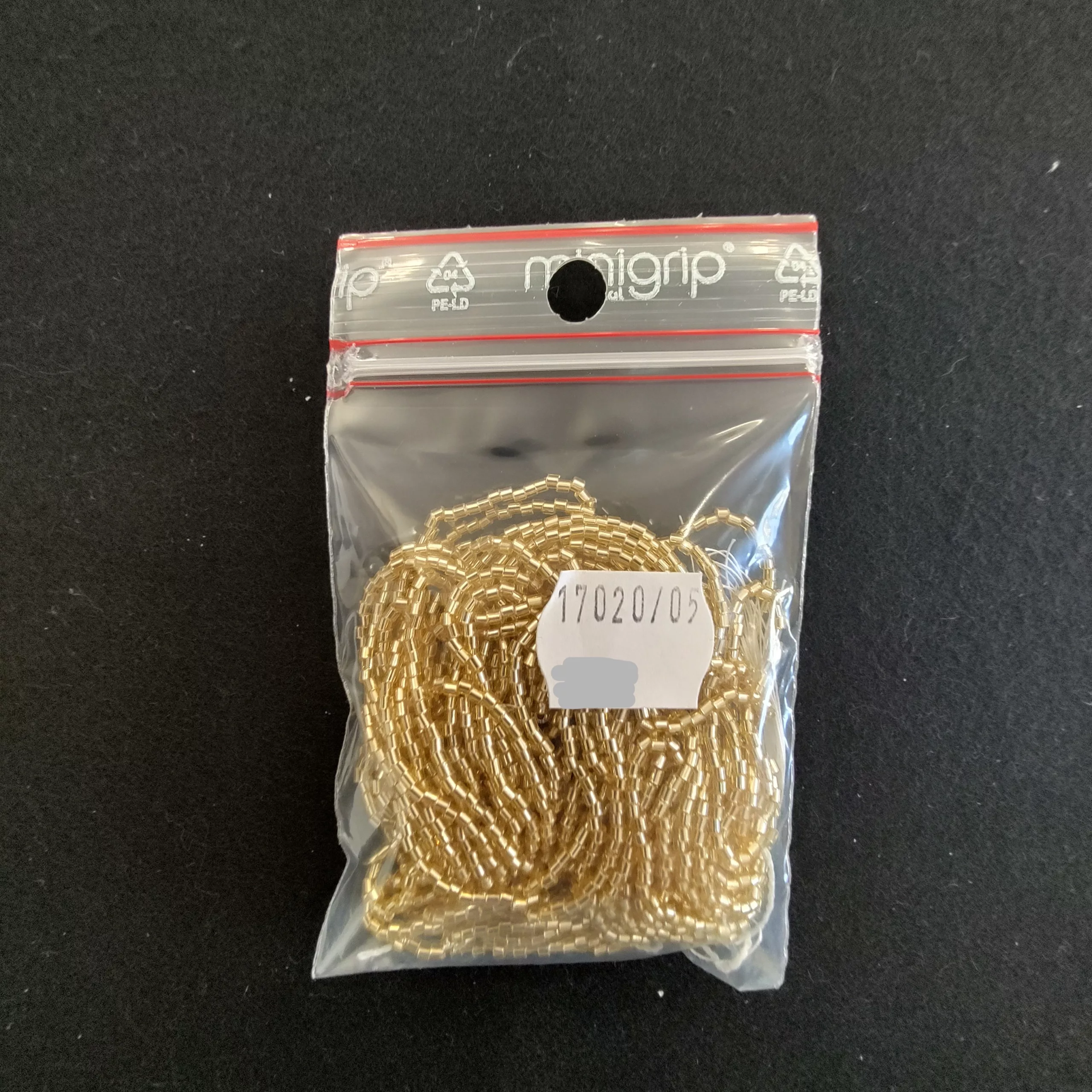 Perles quart de tube or 17020/05