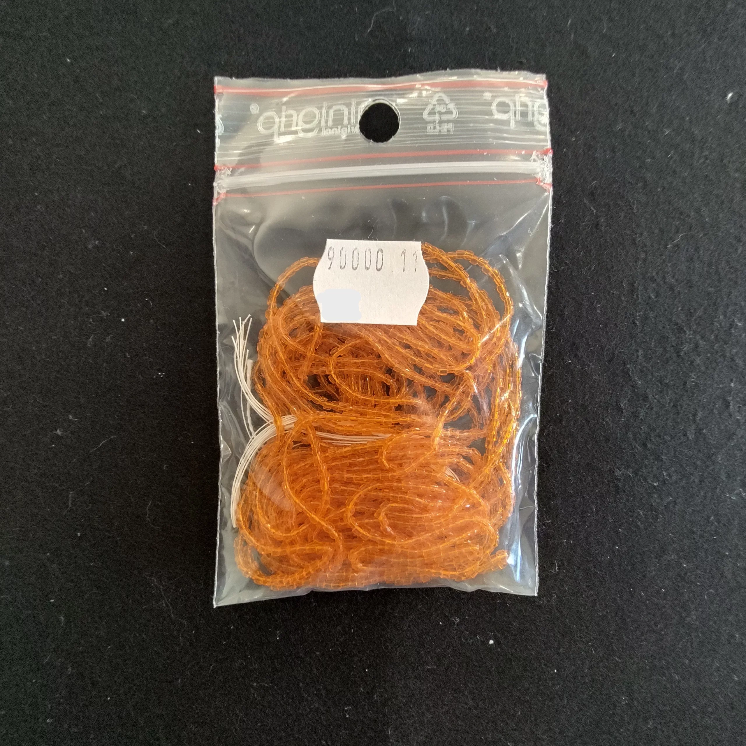 Perles 3 facettes orange translucide 90000/11