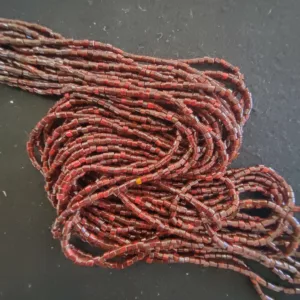 Perles 2 facettes marbré rouge 2 7111/11