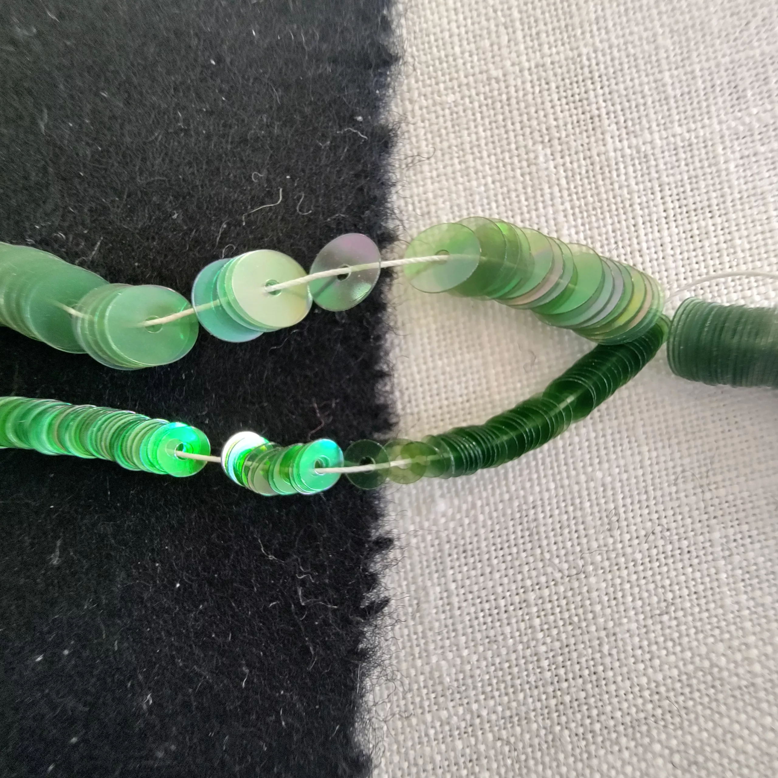 Paillettes vert irisé 122